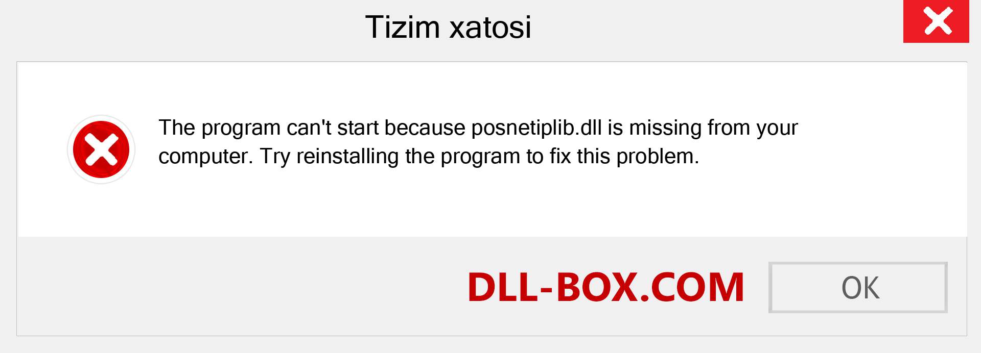 posnetiplib.dll fayli yo'qolganmi?. Windows 7, 8, 10 uchun yuklab olish - Windowsda posnetiplib dll etishmayotgan xatoni tuzating, rasmlar, rasmlar